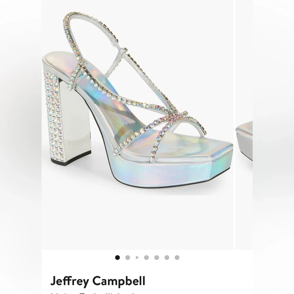 Jeffrey Campbell Holographic Rhinestone Platform Heels - Picture 5 of 6